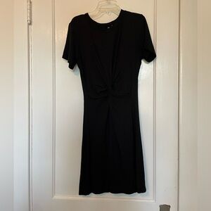 Black TShirt Dress with cinch waist - Large